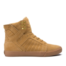 Supra SKYTOP Høye Sneakers Dame Tan/Lt Gum | NO-97282